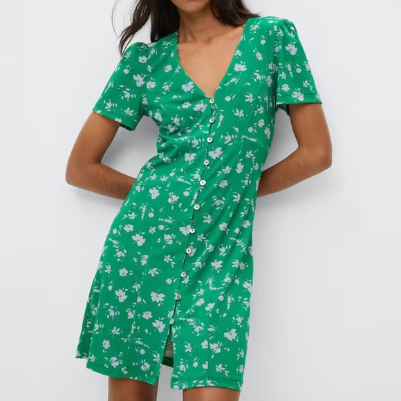 Mango Floral Buttoned Dress NWT - Picture 5 of 5